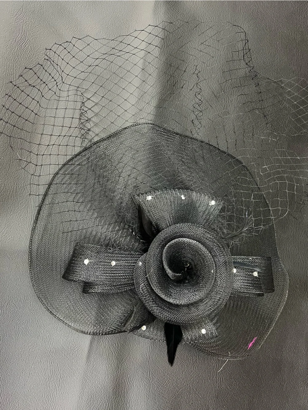 Elegant Black Women's Fascinator Hat with Rose Accent